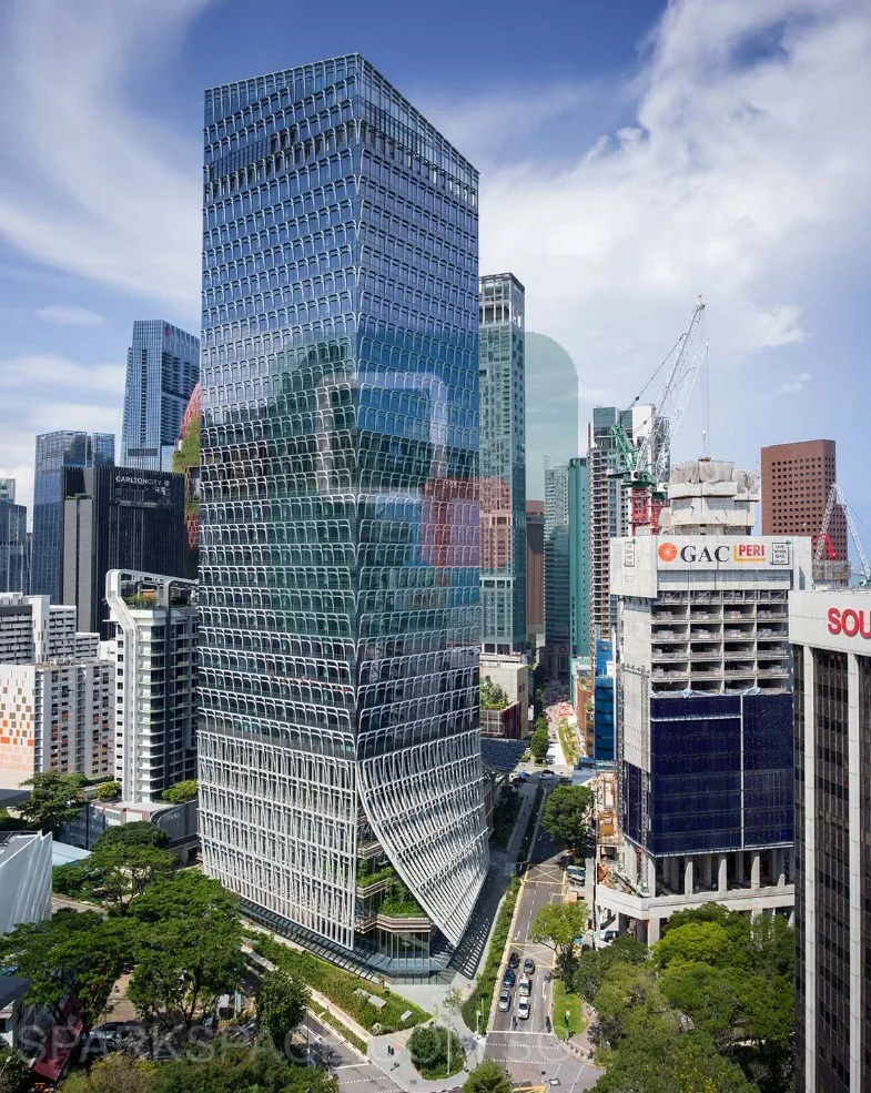Keppel South Central's curved glass tower rising above the Tanjong Pagar skyline