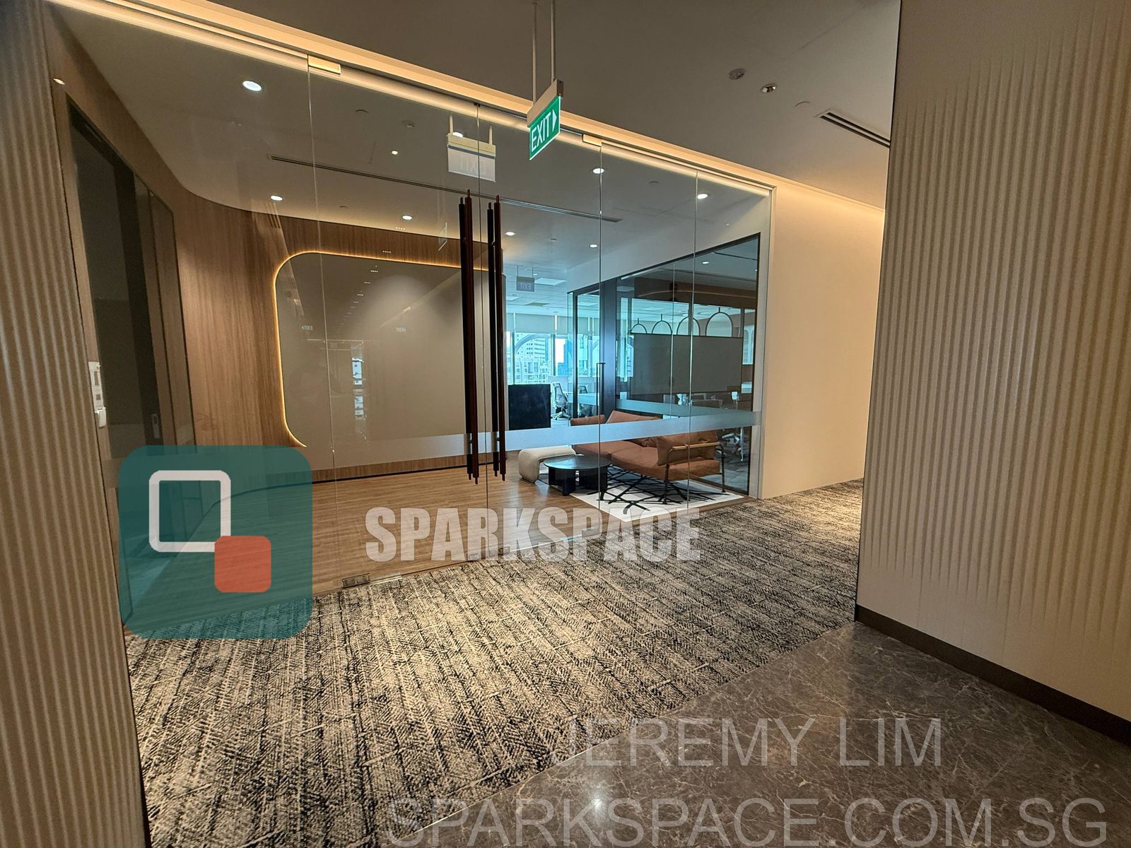 Reception and lounge of a fitted office at Keppel South Central Level 14, Tanjong Pagar