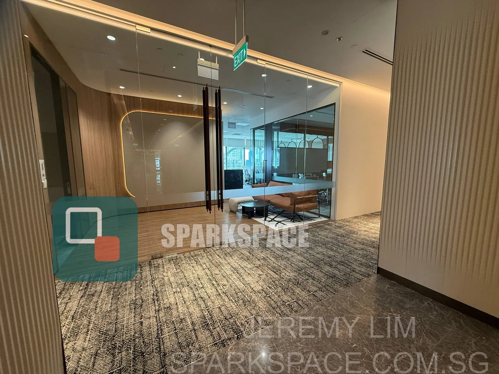 Reception and lounge of a fitted office at Keppel South Central Level 14, Tanjong Pagar