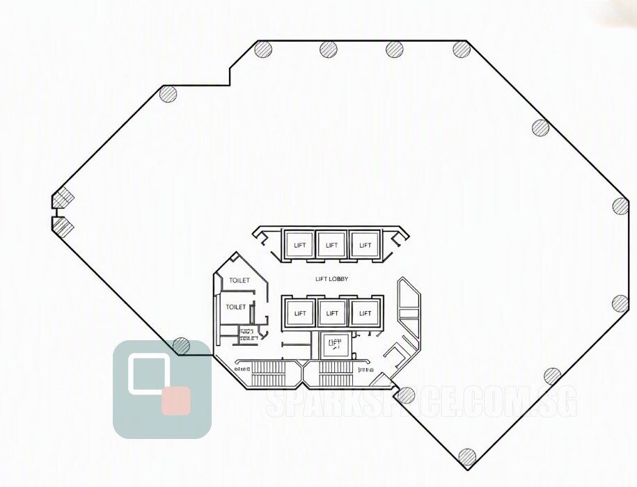 Valley Point Office Tower typical floor plan